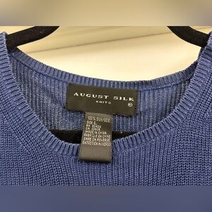August Silk Women’s Knit Sweater Deep Blue. Tank and cardigan to match size L